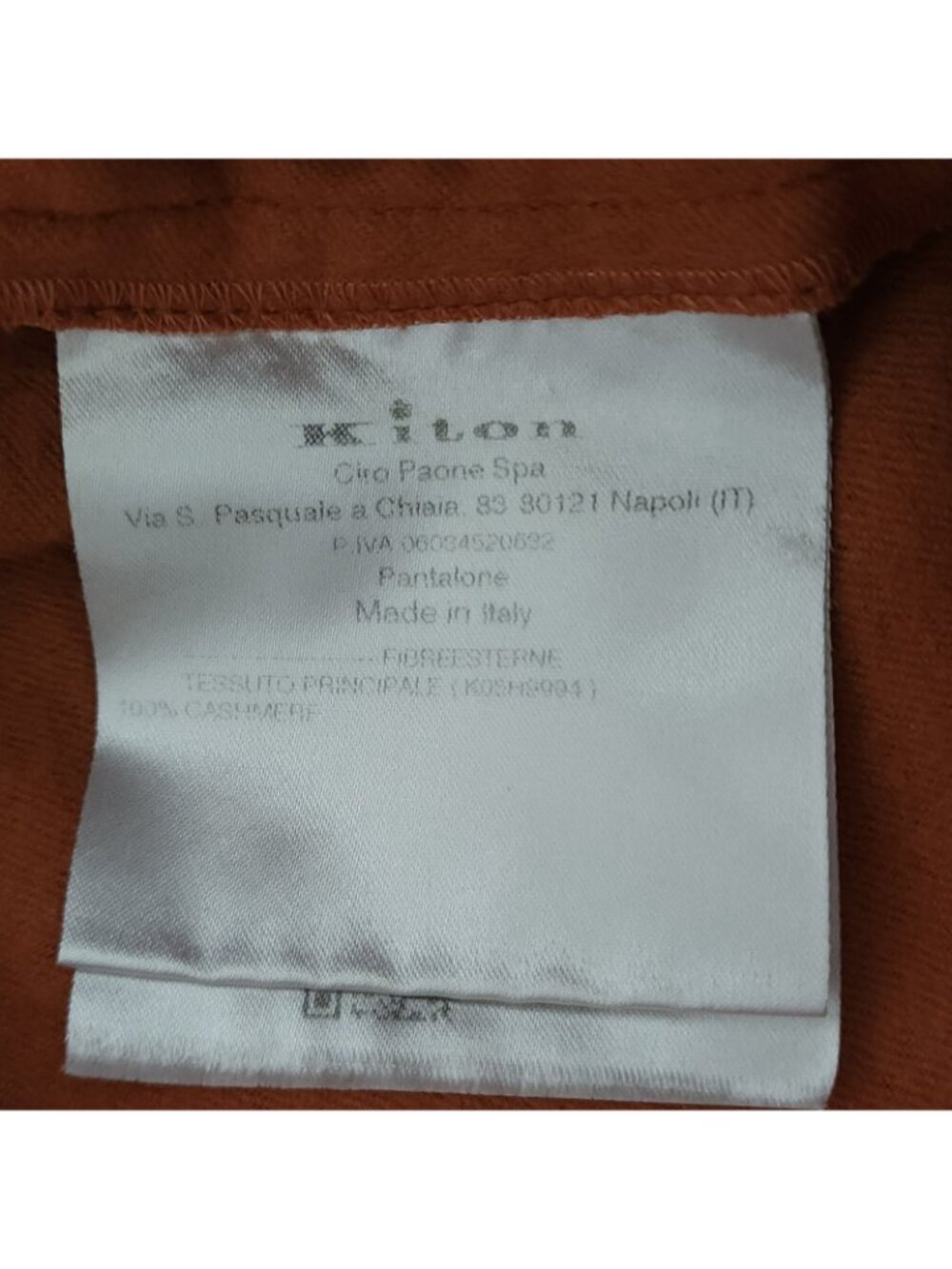 Kiton Cashmere Trousers Drawstring Ankle Pants Sz 42 Italy Orange - Picture 16 of 16